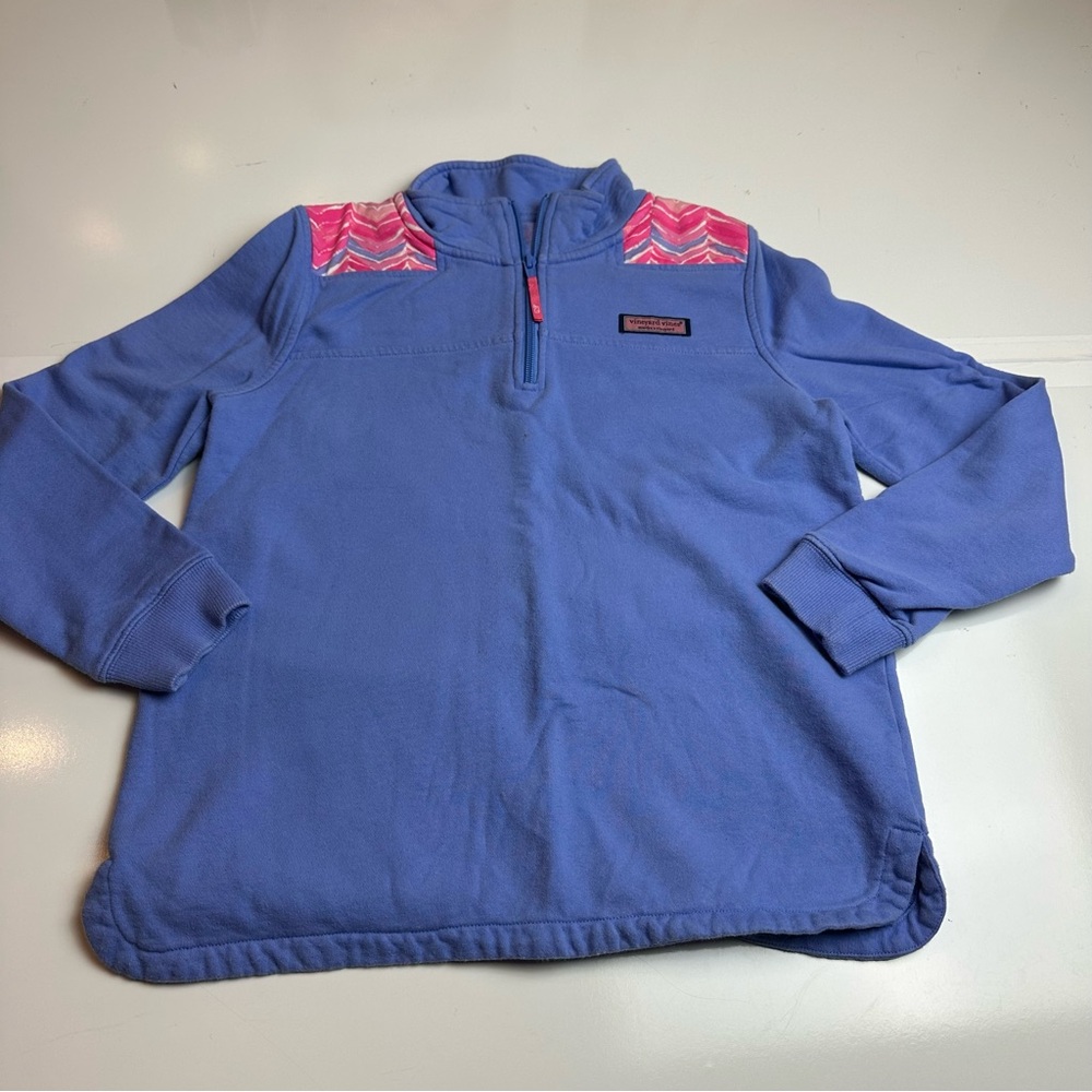 Cotton Quarter Zip Pullover Coastal Preppy · Vineyard Vines Girls 14 Chevron